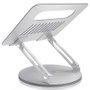 Aisens Soporte de Sobremesa XL Giratorio Ajustable para Portátil/Tablet 10-17 Pulgadas, Plata